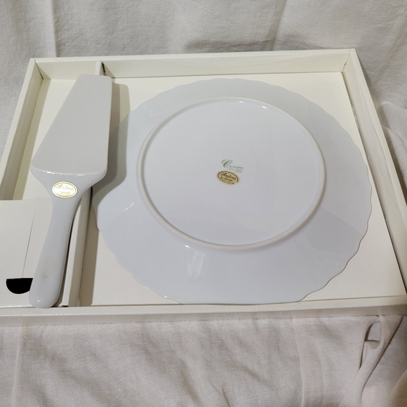 NIB Andrea by Sadek Corona Cake Plate and Pie Server - Picture 8 of 9